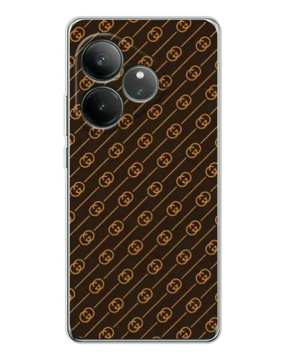 Чехол для Realme GT Neo 7 с картинкой «Gucci — золотые диагонали»