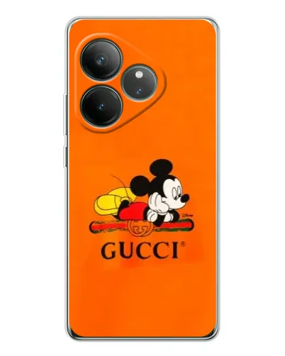 Чехол для Realme GT Neo 7 с картинкой «Микки Маус Gucci — оранж»
