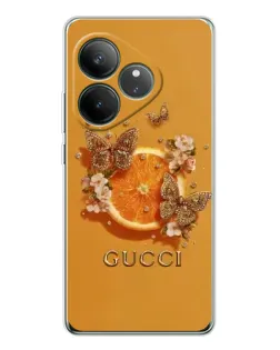 Чохол для Realme GT Neo 7 з картинкою «Gucci — золоті метелики»