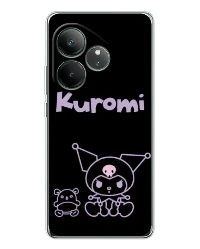 Чехол для Realme GT Neo 7 с картинкой «Kuromi — черный минимализм»
