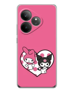 Чехол для Realme GT Neo 7 с картинкой «Kuromi и My Melody»
