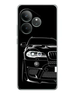 Чехол для Realme GT Neo 7 с картинкой «Темный силуэт BMW»