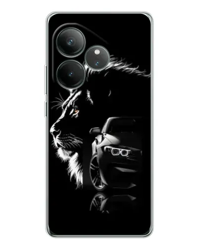 Чехол для Realme GT Neo 7 с картинкой «BMW и лев» Чехол для Realme GT Neo 7 с картинкой «BMW и лев»