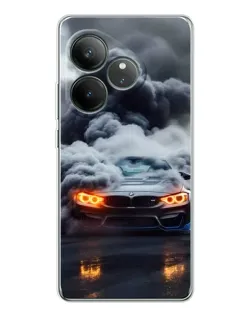 Чехол для Realme GT Neo 7 с картинкой «BMW в дыму»