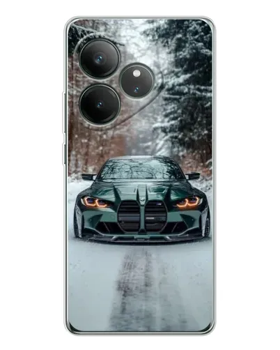 Чехол для Realme GT Neo 7 с картинкой «BMW в зимнем лесу» Чехол для Realme GT Neo 7 с картинкой «BMW в зимнем лесу»