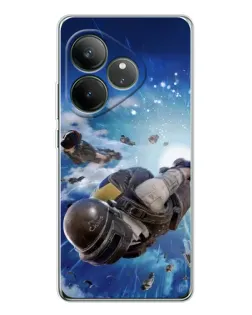 Чехол для Realme GT Neo 7 с картинкой «Десант PUBG — прыжок»