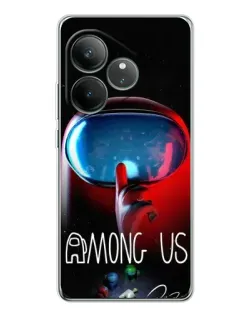 Чехол для Realme GT Neo 7 с картинкой «Красный импостер — макро»