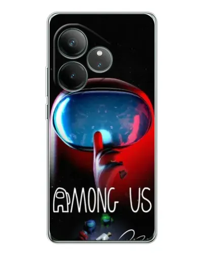 Чехол для Realme GT Neo 7 с картинкой «Красный импостер — макро»