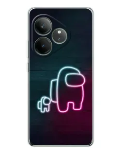 Чехол для Realme GT Neo 7 с картинкой «Among Us неон-арт»