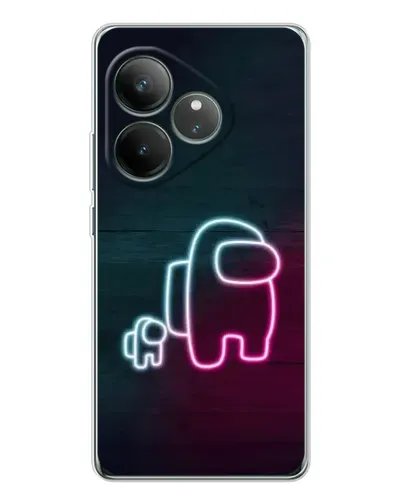 Чехол для Realme GT Neo 7 с картинкой «Among Us неон-арт»