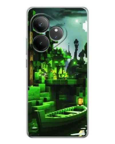 Чехол для Realme GT Neo 7 с картинкой «Minecraft лесной пейзаж»