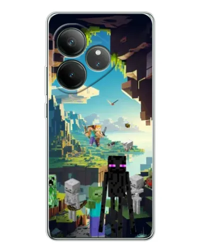 Чехол для Realme GT Neo 7 с картинкой «Эндермен в лесу»