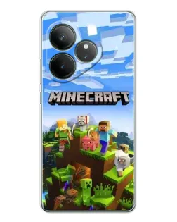 Чехол для Realme GT Neo 7 с картинкой «Minecraft классический мир»