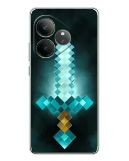 Чехол для Realme GT Neo 7 с картинкой «Алмазный меч неон»