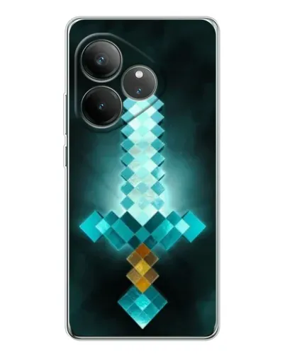 Чехол для Realme GT Neo 7 с картинкой «Алмазный меч неон»