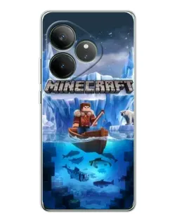 Чехол для Realme GT Neo 7 с картинкой «Minecraft ледяной мир»