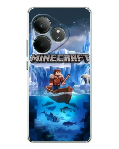 Чехол для Realme GT Neo 7 с картинкой «Minecraft ледяной мир»