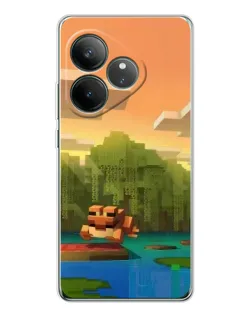 Чехол для Realme GT Neo 7 с картинкой «Майнкрафт закат солнца» Чехол для Realme GT Neo 7 с картинкой «Майнкрафт закат солнца»