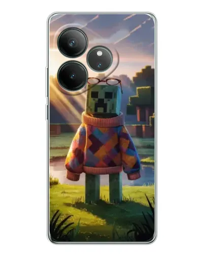 Чехол для Realme GT Neo 7 с картинкой «Крипер в свитере»