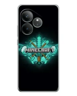 Чехол для Realme GT Neo 7 с картинкой «Minecraft Diamond лого»