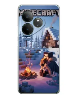 Чехол для Realme GT Neo 7 с картинкой «Зимний Minecraft»