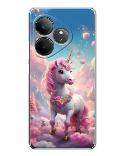 Чехол для Realme GT Neo 7 с картинкой «Единорог среди облаков»