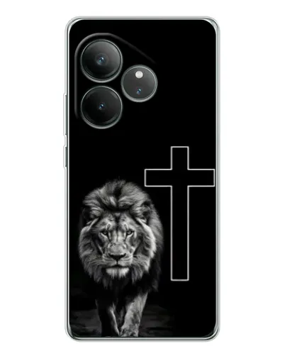 Чехол для Realme GT Neo 7 с картинкой «Лев и Крест»