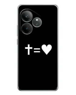 Чехол для Realme GT Neo 7 с картинкой «Крест и Сердце»