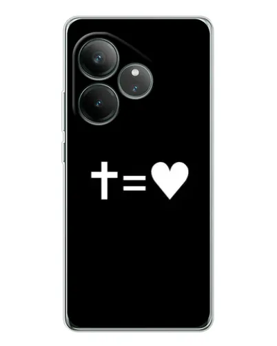 Чехол для Realme GT Neo 7 с картинкой «Крест и Сердце»