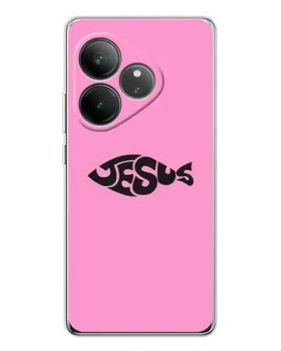 Чехол для Realme GT Neo 7 с картинкой «Розовый символ  Jesus»