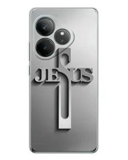 Чехол для Realme GT Neo 7 с картинкой «Металлический крест Jesus» Чехол для Realme GT Neo 7 с картинкой «Металлический крест Jesus»