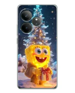 Чехол для Realme GT Neo 7 с картинкой «Рождественский Спанч Боб»