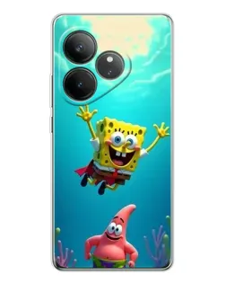 Чехол для Realme GT Neo 7 с картинкой «Спанч Боб под водой»