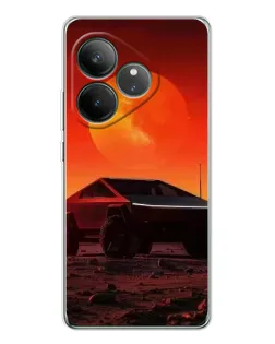 Чехол для Realme GT Neo 7 с картинкой «Cybertruck на Марсе»