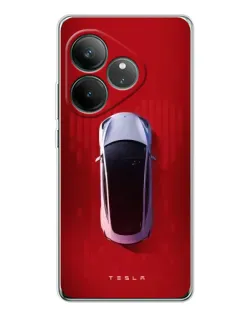 Чехол для Realme GT Neo 7 с картинкой «Tesla Top View»