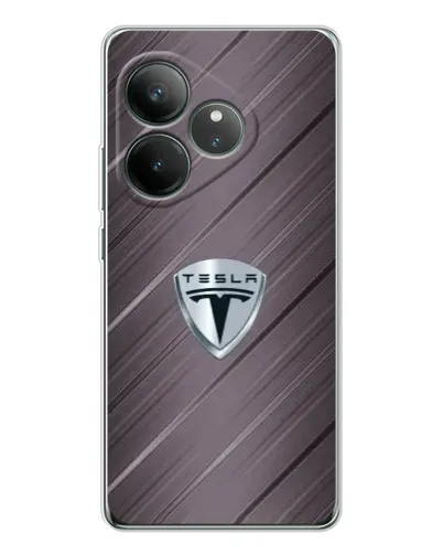 Чехол для Realme GT Neo 7 с картинкой «Металлическая текстура Tesla» Чехол для Realme GT Neo 7 с картинкой «Металлическая текстура Tesla»