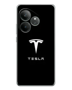 Чехол для Realme GT Neo 7 с картинкой «Tesla White Logo»