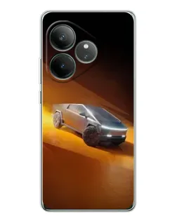 Чехол для Realme GT Neo 7 с картинкой «Cybertruck в пустыне»