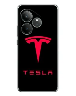 Чехол для Realme GT Neo 7 с картинкой «Tesla Red Logo»