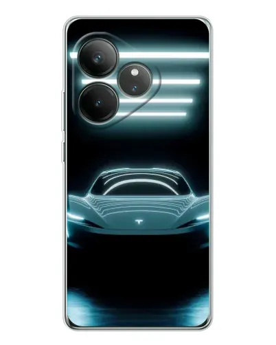 Чехол для Realme GT Neo 7 с картинкой «Tesla в неоне» Чехол для Realme GT Neo 7 с картинкой «Tesla в неоне»