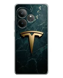 Чехол для Realme GT Neo 7 с картинкой «Мраморная Tesla Gold»