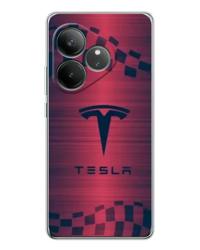 Чехол для Realme GT Neo 7 с картинкой «Тесла красный карбон» Чехол для Realme GT Neo 7 с картинкой «Тесла красный карбон»