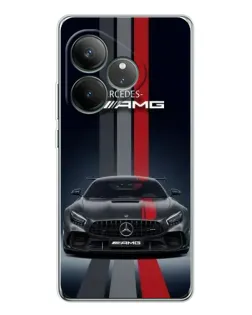 Чехол для Realme GT Neo 7 с картинкой «Mercedes — белый карбон» Чехол для Realme GT Neo 7 с картинкой «Mercedes — белый карбон»