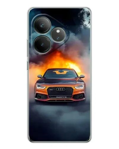 Чехол для Realme GT Neo 7 с картинкой «Audi в огненном дыму» Чехол для Realme GT Neo 7 с картинкой «Audi в огненном дыму»