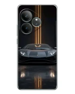 Чехол для Realme GT Neo 7 с картинкой «Lamborghini золотые линии»