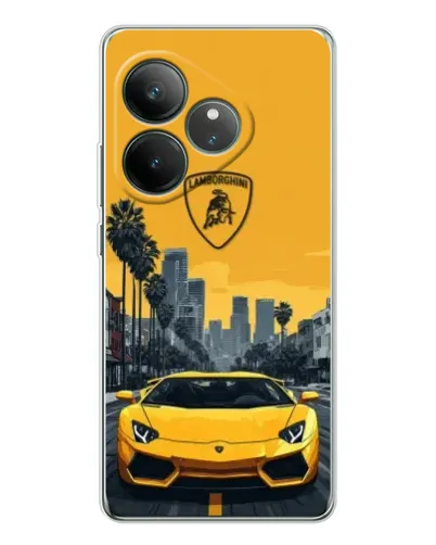 Чехол для Realme GT Neo 7 с картинкой «Желтый Lamborghini город» Чехол для Realme GT Neo 7 с картинкой «Желтый Lamborghini город»