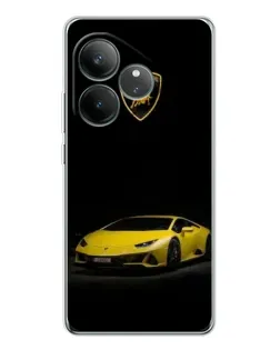 Чехол для Realme GT Neo 7 с картинкой «Lamborghini желтый акцент»