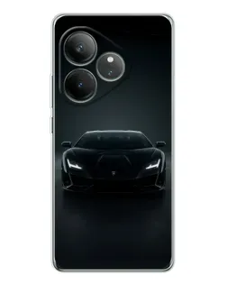 Чехол для Realme GT Neo 7 с картинкой «Черный Lamborghini Aventador»
