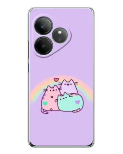 Чехол для Realme GT Neo 7 с картинкой «Радужные Пушины»