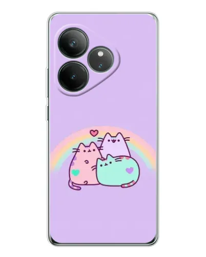 Чехол для Realme GT Neo 7 с картинкой «Радужные Пушины»